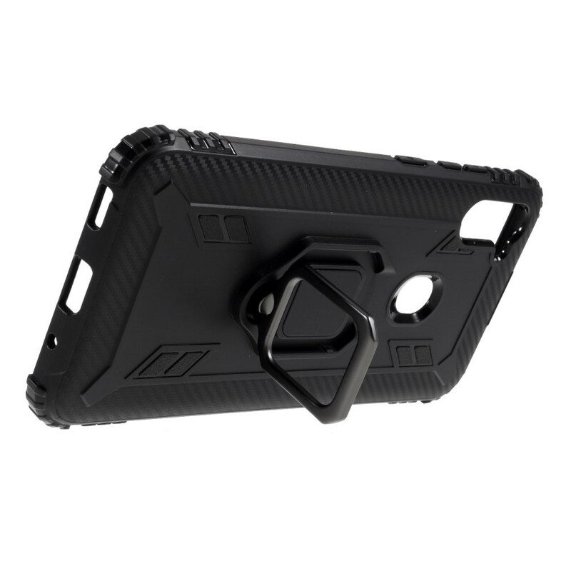 Cover Samsung Galaxy M11 Anello E Fibra Di Carbonio