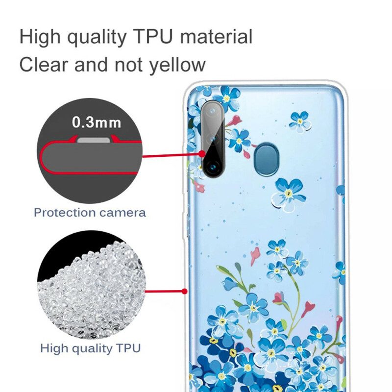 Cover Samsung Galaxy M11 Fiori Blu