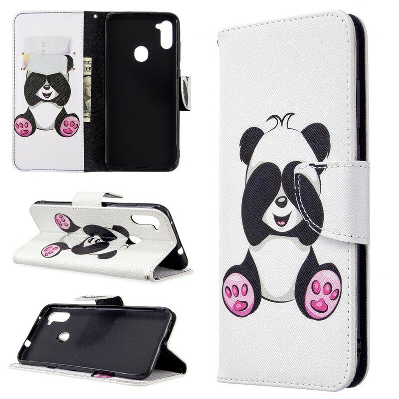 Custodia A Portafoglio Samsung Galaxy M11 Divertimento Panda