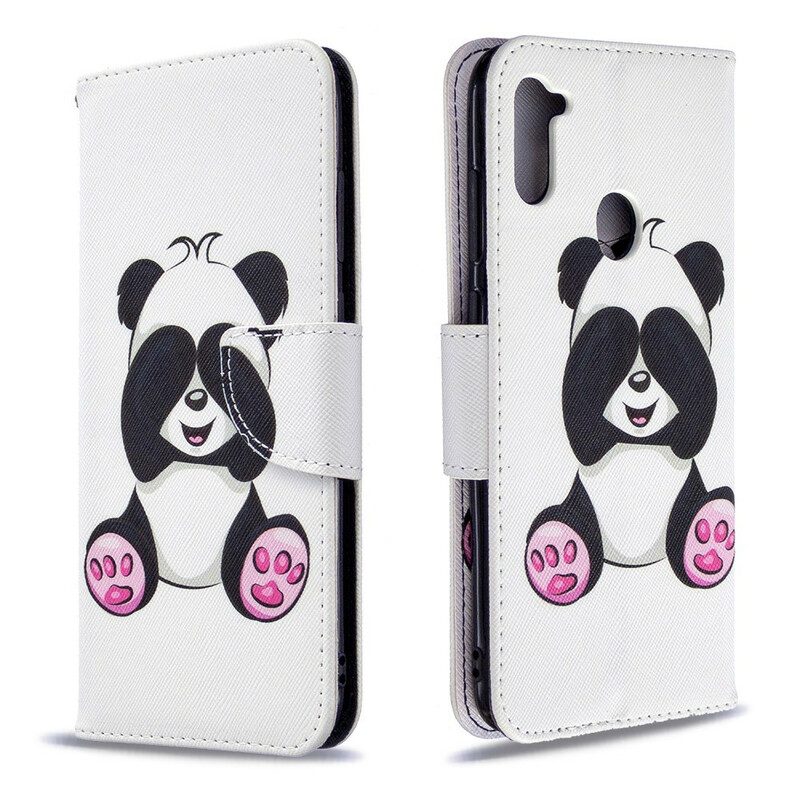 Custodia A Portafoglio Samsung Galaxy M11 Divertimento Panda