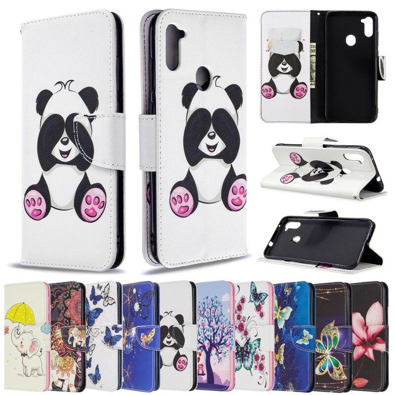 Custodia A Portafoglio Samsung Galaxy M11 Divertimento Panda