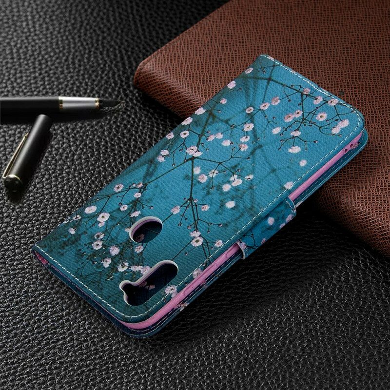 Custodia in pelle Samsung Galaxy M11 Albero In Fiore