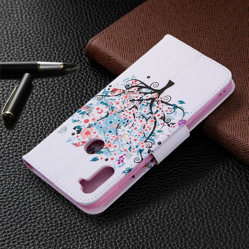 Custodia in pelle Samsung Galaxy M11 Albero Fiorito