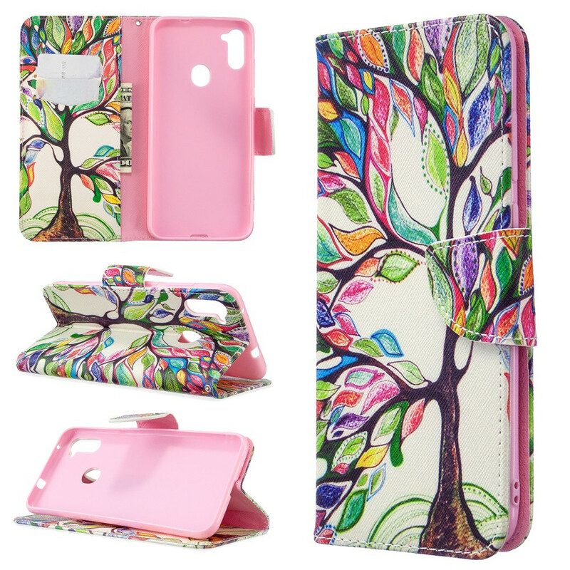 Folio Cover Samsung Galaxy M11 Albero Colorato