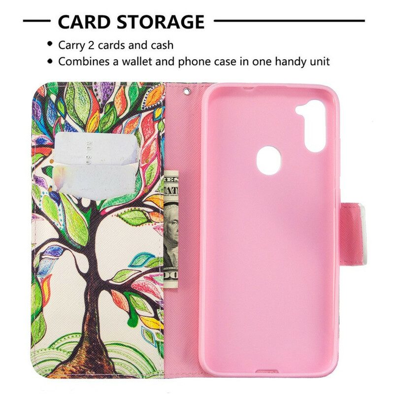 Folio Cover Samsung Galaxy M11 Albero Colorato