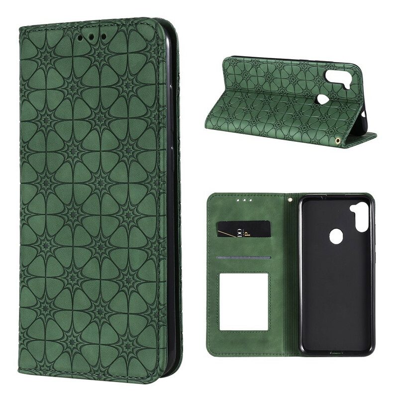 Folio Cover Samsung Galaxy M11 Custodia in pelle Fiori Barocchi