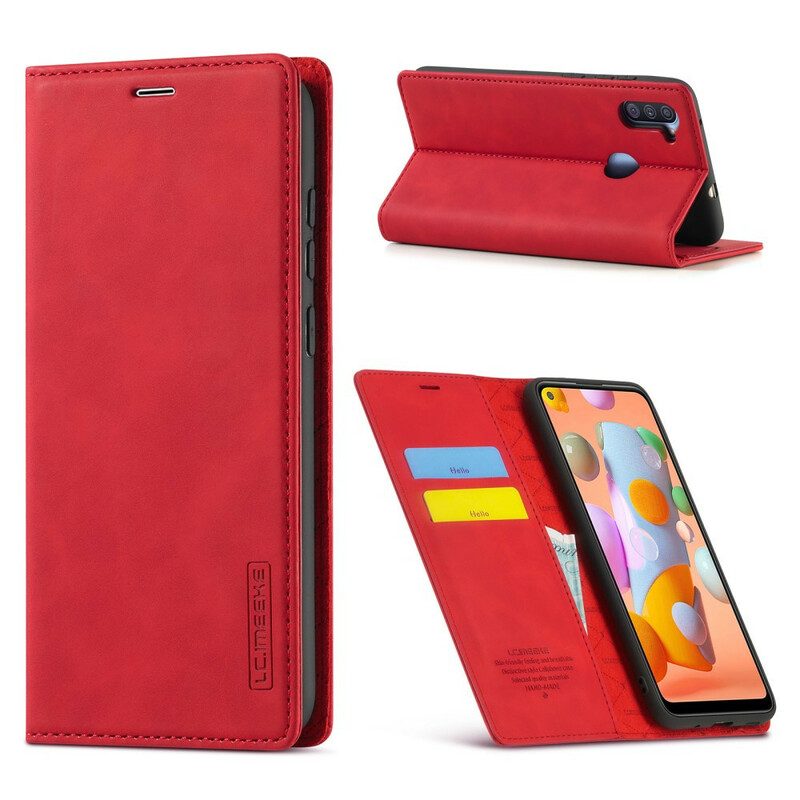 Folio Cover Samsung Galaxy M11 Custodia in pelle Lc.imeeke Effetto Pelle