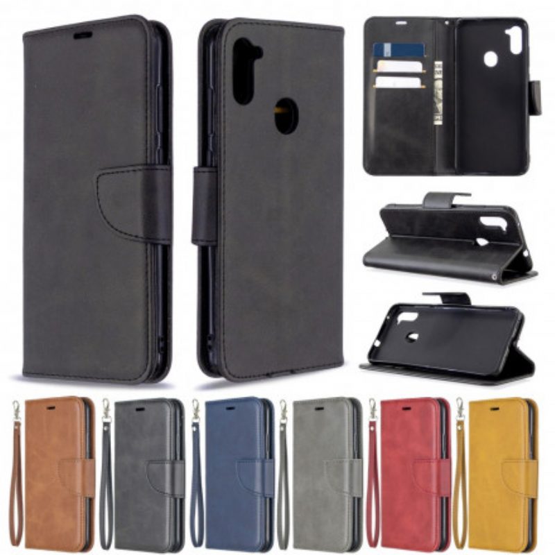 Folio Cover Samsung Galaxy M11 Custodia in pelle Lembo Liscio Obliquo