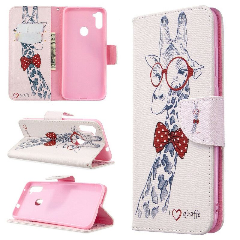 Folio Cover Samsung Galaxy M11 Giraffa Intelligente