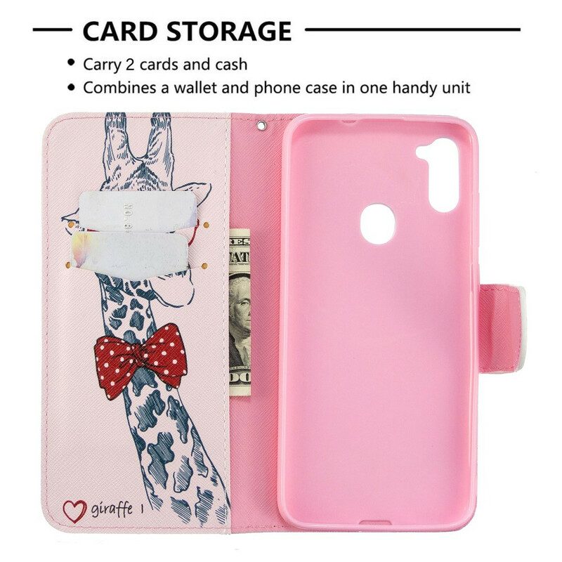 Folio Cover Samsung Galaxy M11 Giraffa Intelligente