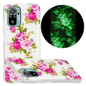 Cover Poco M5s Fiori Liberty Fluorescenti