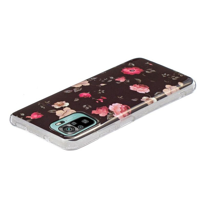 Cover Poco M5s Fiori Liberty Fluorescenti