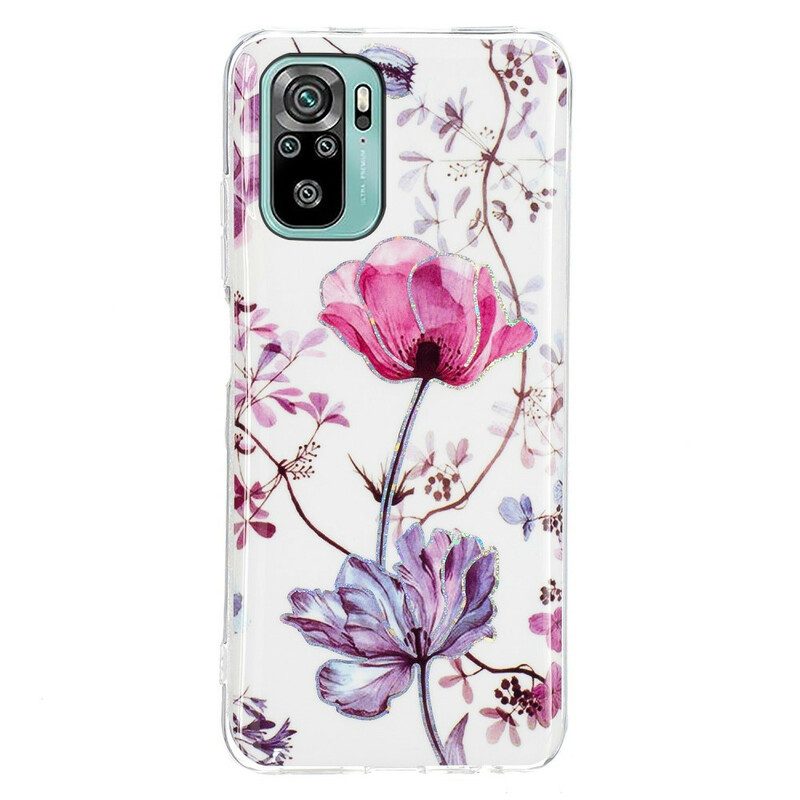 Cover Poco M5s Fiori Marmorizzati