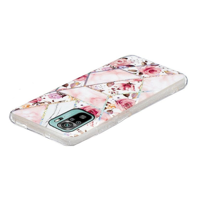 Cover Poco M5s Fiori Marmorizzati