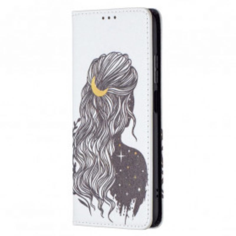 Folio Cover Poco M5s Custodia in pelle Bei Capelli