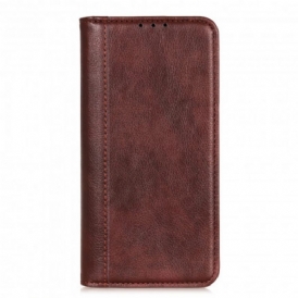 Folio Cover Poco M5s Custodia in pelle Versione In Crosta Di Litchi