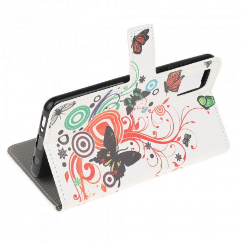 Folio Cover Poco M5s Farfalle E Fiori