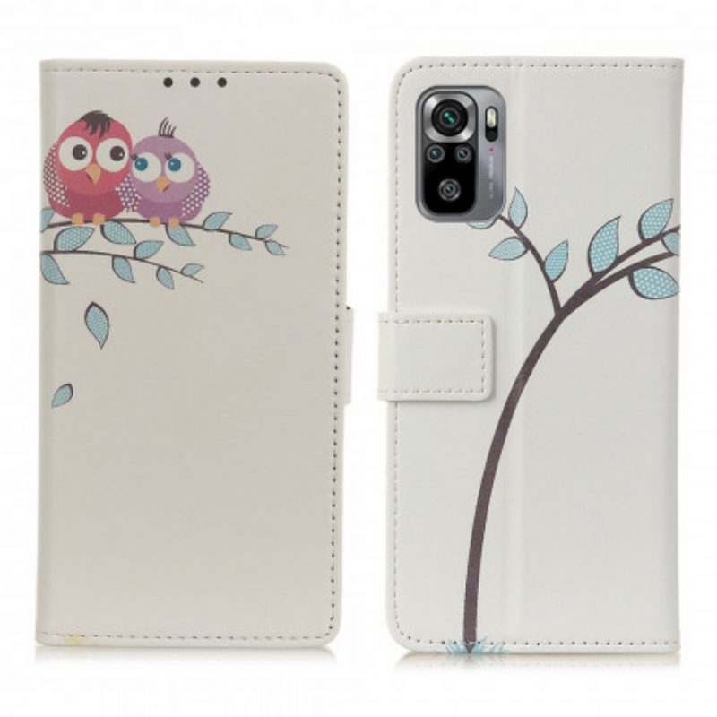 Folio Cover Poco M5s Paio Di Gufi Sull'albero