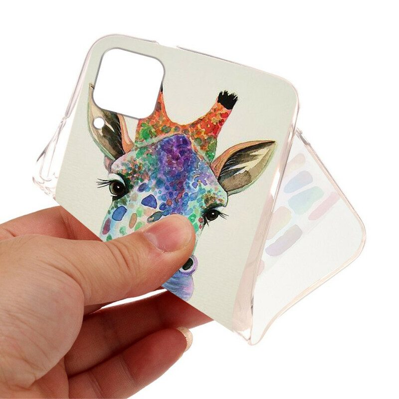 Cover Huawei P40 Lite Giraffa Colorata