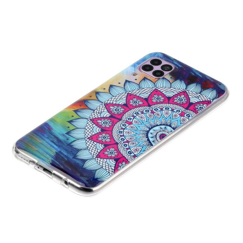 Cover Huawei P40 Lite Mandala Gufo Fluorescente