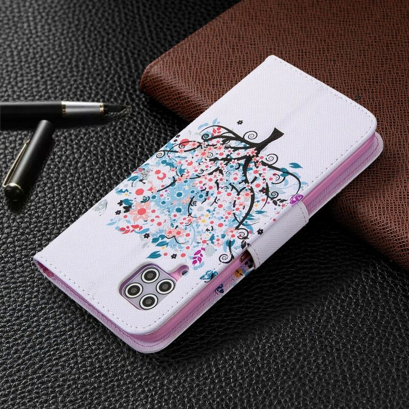 Custodia in pelle Huawei P40 Lite Albero Fiorito