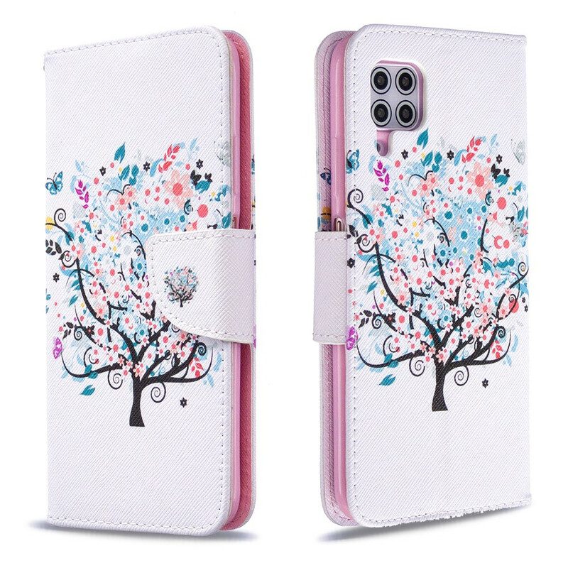 Custodia in pelle Huawei P40 Lite Albero Fiorito