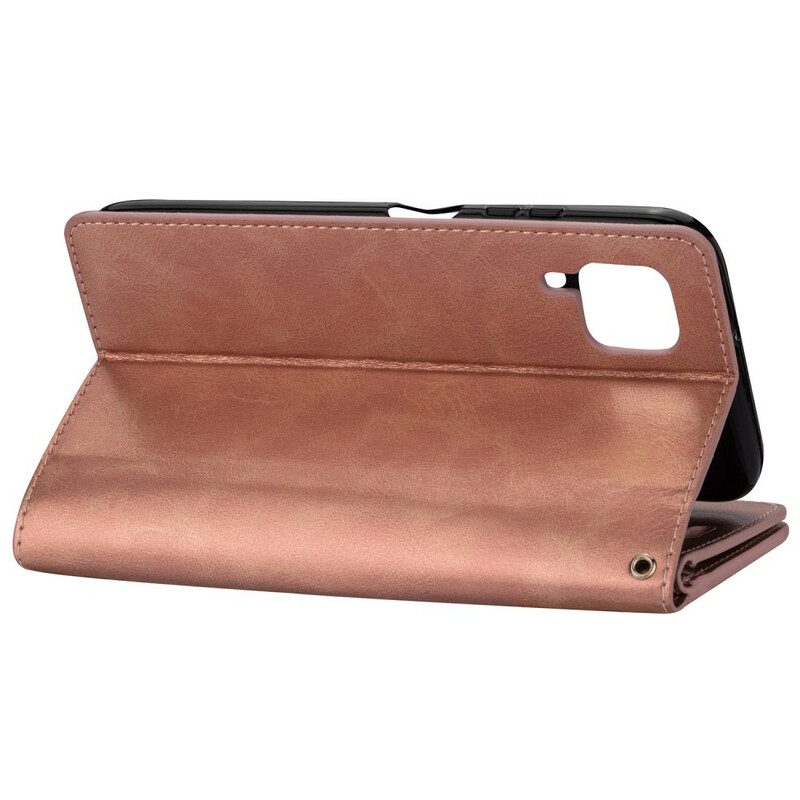 Custodia in pelle Huawei P40 Lite Borsa Con Cordino