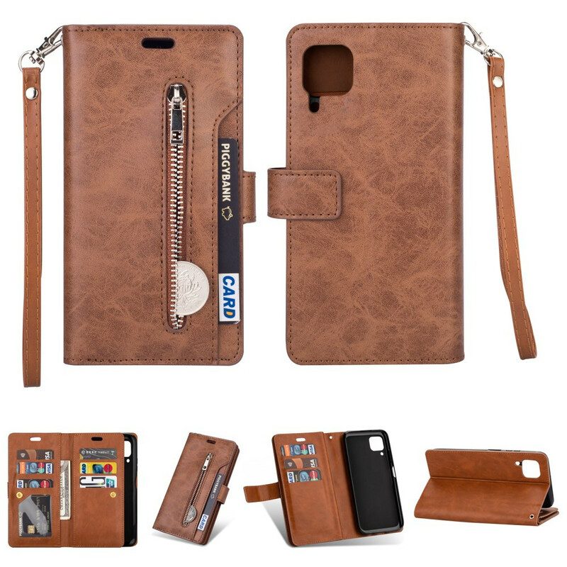 Custodia in pelle Huawei P40 Lite Borsa Con Cordino