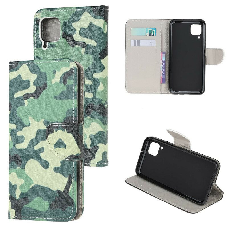 Custodia in pelle Huawei P40 Lite Camuffamento Militare