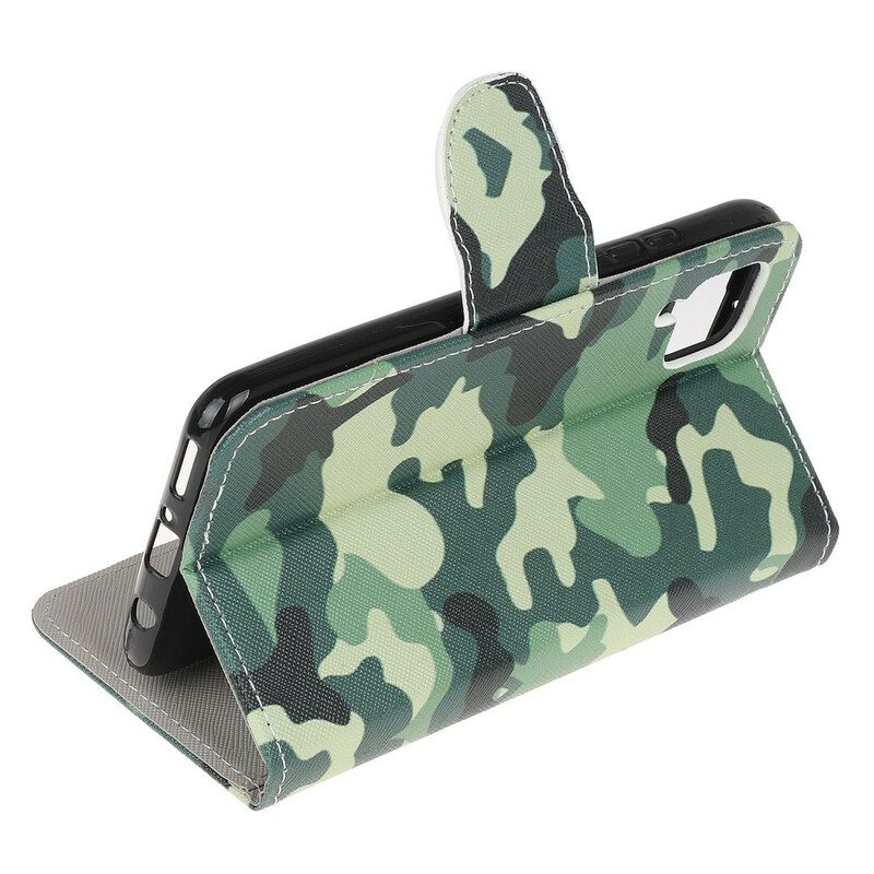 Custodia in pelle Huawei P40 Lite Camuffamento Militare