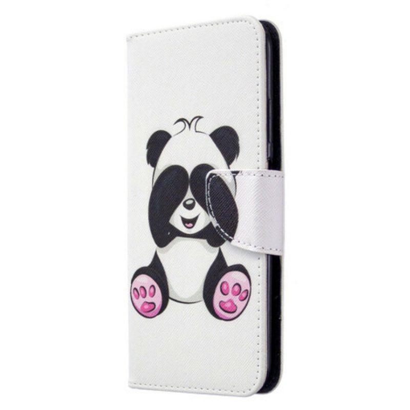 Custodia in pelle Huawei P40 Lite Divertimento Panda