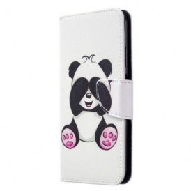 Custodia in pelle Huawei P40 Lite Divertimento Panda