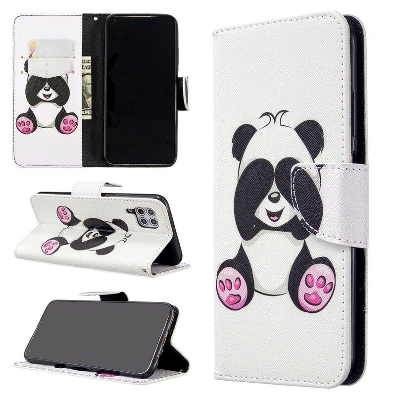 Custodia in pelle Huawei P40 Lite Divertimento Panda