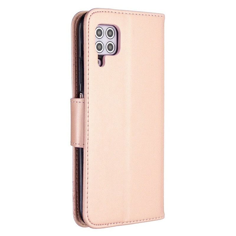 Custodia in pelle Huawei P40 Lite Farfalle Stampate Strappy