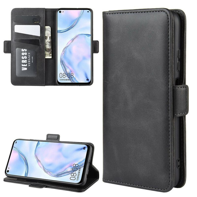 Custodia in pelle Huawei P40 Lite Folio Cover Doppio Lembo