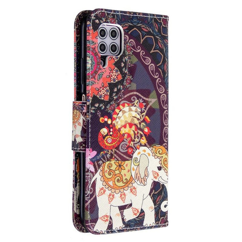 Custodia in pelle Huawei P40 Lite Mandala Di Elefanti Etnici