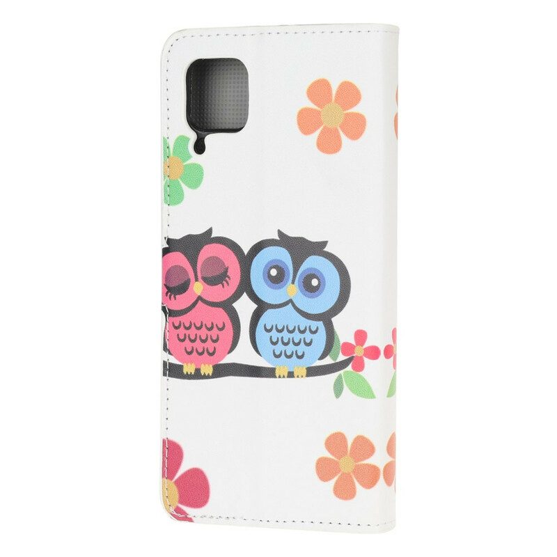 Folio Cover Huawei P40 Lite Coppia Di Gufi