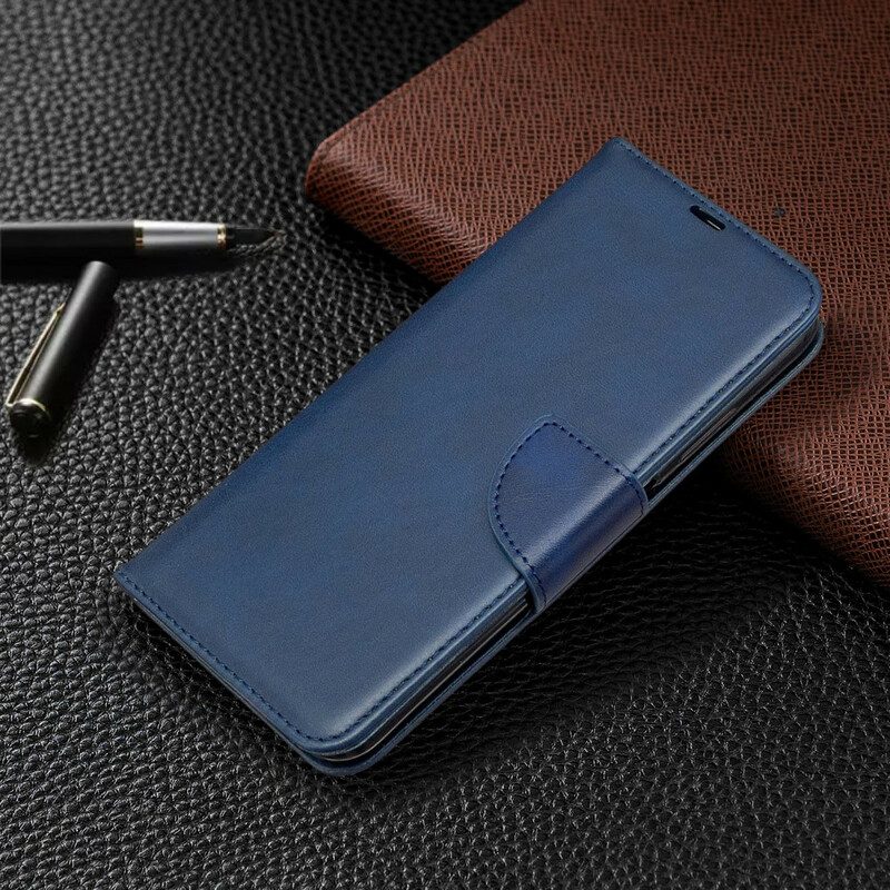 Folio Cover Huawei P40 Lite Custodia in pelle Lembo Liscio Obliquo