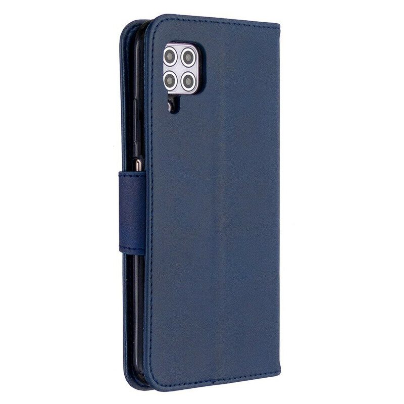 Folio Cover Huawei P40 Lite Custodia in pelle Lembo Liscio Obliquo