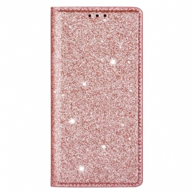 Folio Cover Huawei P40 Lite Custodia in pelle Stile Paillettes