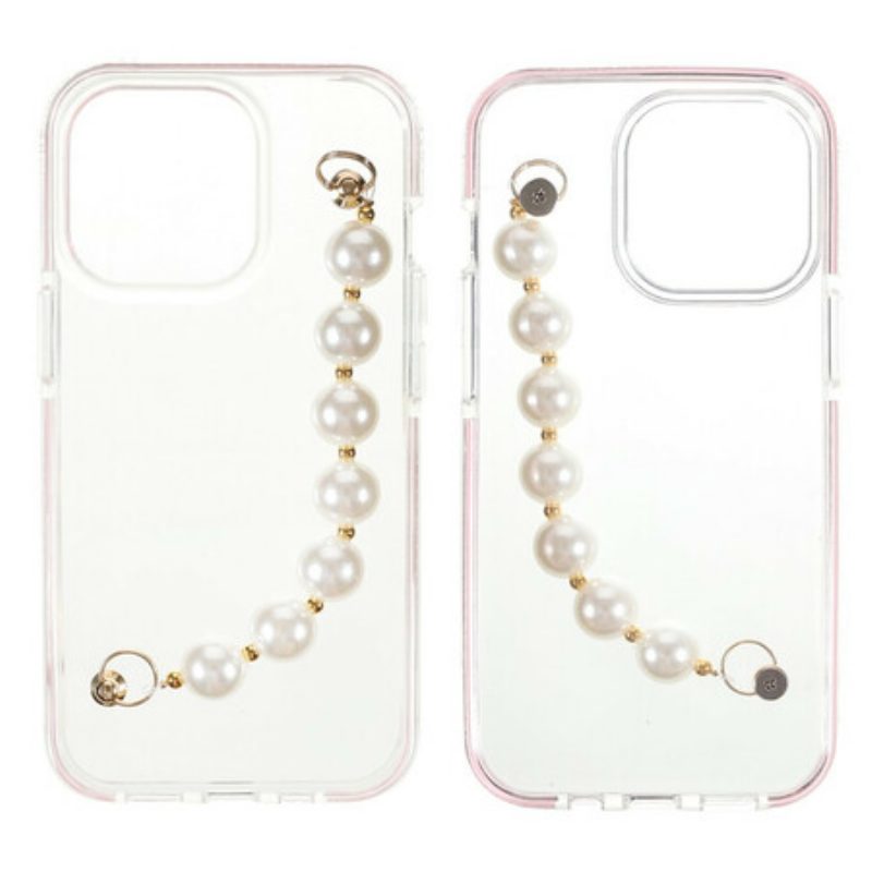 Cover iPhone 13 Pro Bracciale In Silicone Perline