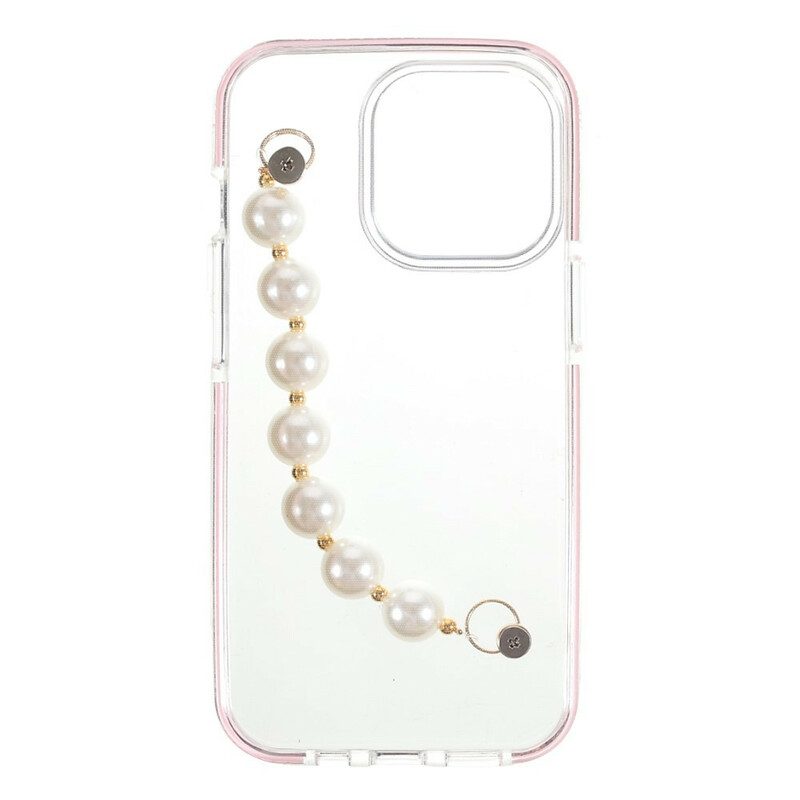 Cover iPhone 13 Pro Bracciale In Silicone Perline