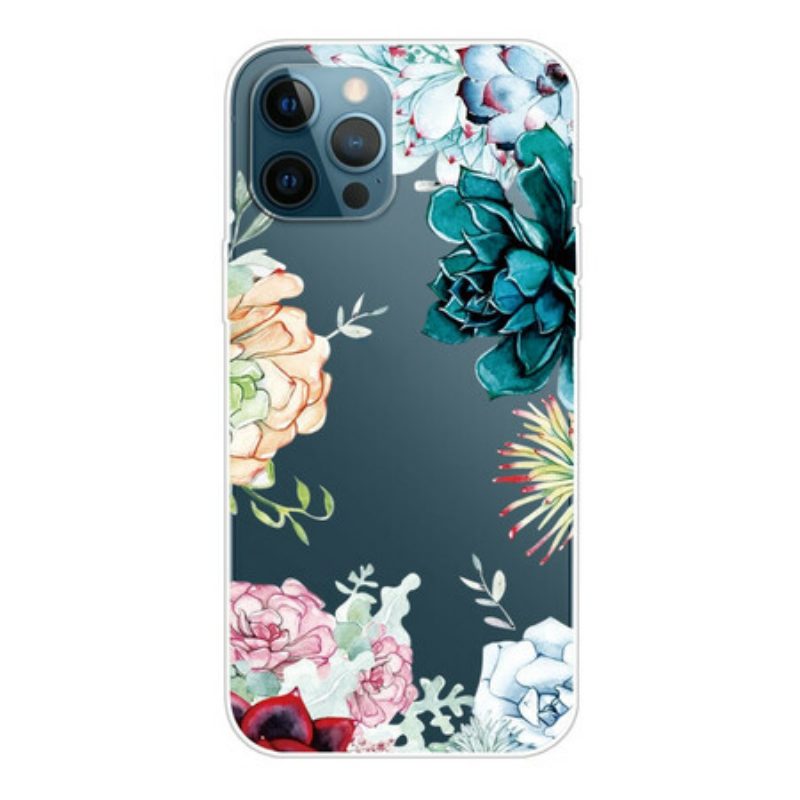 Cover iPhone 13 Pro Top Con Fiori Ad Acquerello