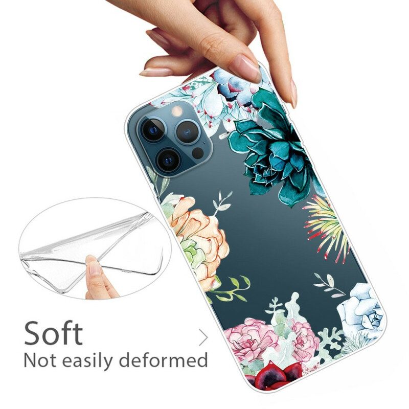 Cover iPhone 13 Pro Top Con Fiori Ad Acquerello