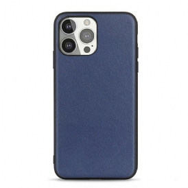 Cover iPhone 13 Pro Vera Pelle Di Litchi