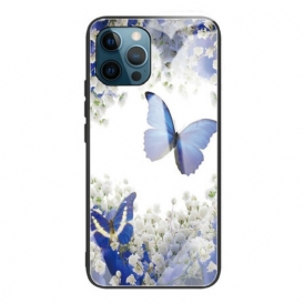 Cover iPhone 13 Pro Vetro Temperato Design Farfalle