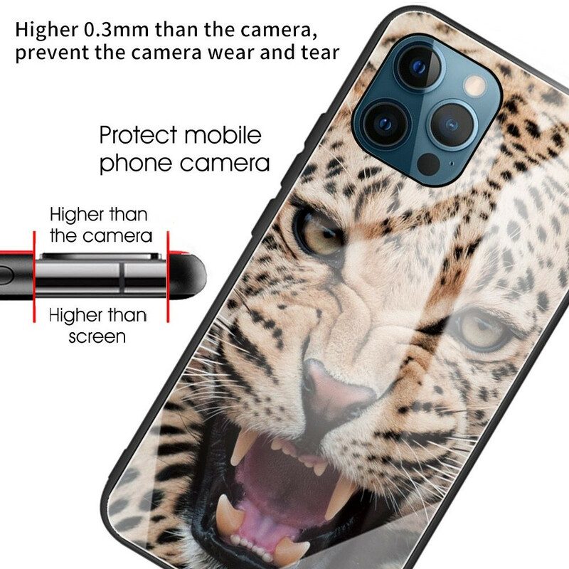 Cover iPhone 13 Pro Vetro Temperato Leopardo