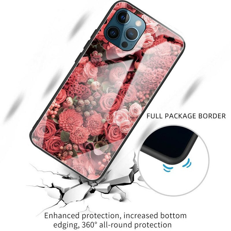 Cover iPhone 13 Pro Vetro Temperato Rose Flowers