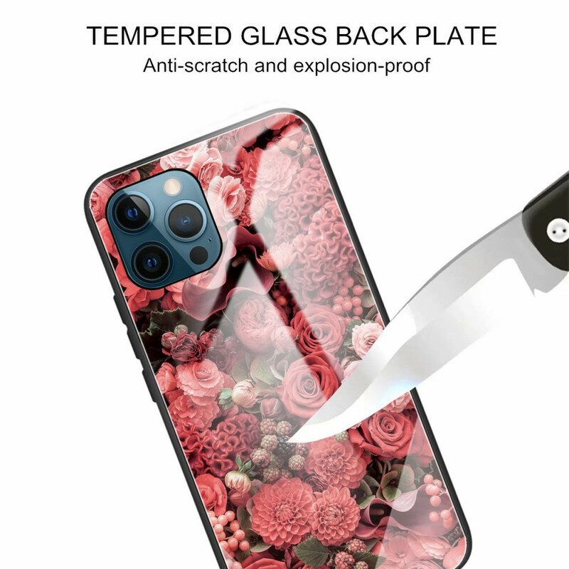 Cover iPhone 13 Pro Vetro Temperato Rose Flowers