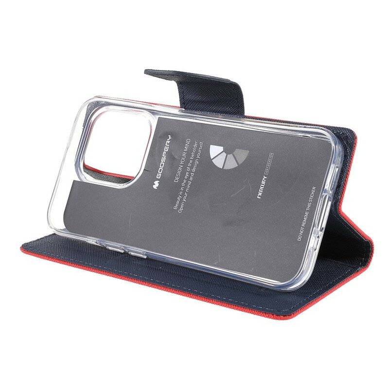 Custodia A Portafoglio iPhone 13 Pro Mercurio Goospery Bicolore